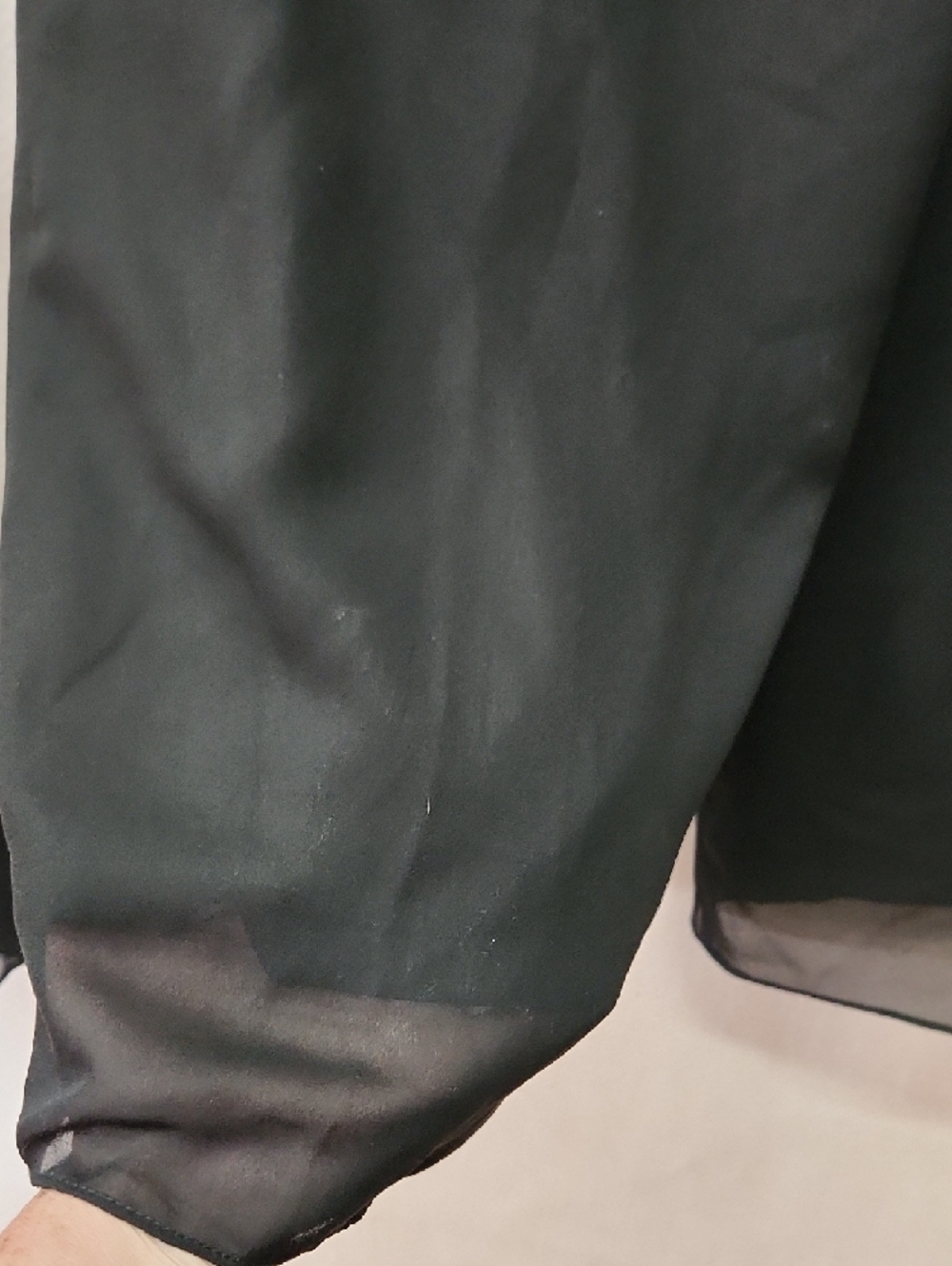 Women's Black Wide-Leg Palazzo Pants - Lightweight Satin Finish - Picture 8 of 8